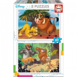 EDUCA BABY PUZZLE_ ANIMALES SALVAJES (5 Puzzles de 4 o 5 piezas)