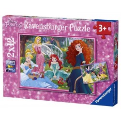 RAVENSBURGER_ . El mundo de las princesas Disney. Puzzle 2 x 12 piezas