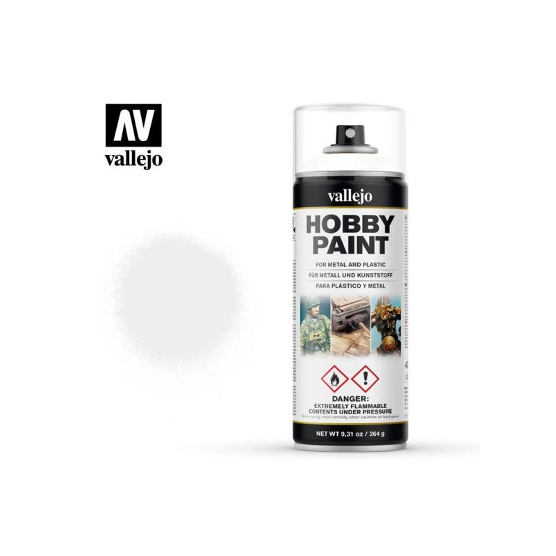 Vallejo Hobby Paint_ Imprimación Spray Blanco 400ml.
