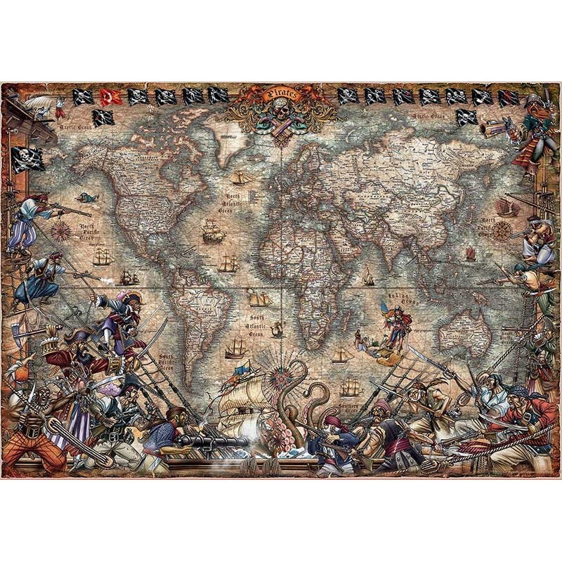 Educa_ Mapa de Piratas_ Puzzle 2000 piezas