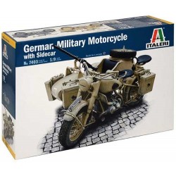 Italeri_ German Military Motorcycle With Sidecar_ 1/9