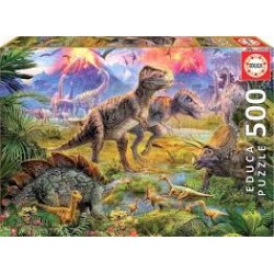 Encuentro de Dinosaurios. Puzzle 500 piezas.