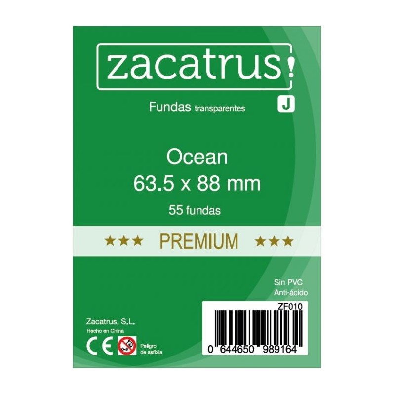 Fundas de cartas Ocean Premium 63,5 x 88 mm. 55 Uds.