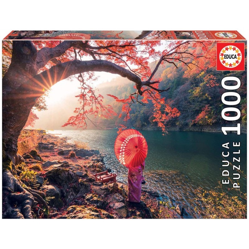 Educa_ Amanecer en el rio Katsuta  (Japón). Puzzle 1000 piezas