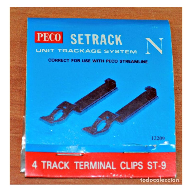 Peco_ 4 TRACK TERMINAL CLIPS ST-9. CONEXIÓN VÍAS. ESCALA N