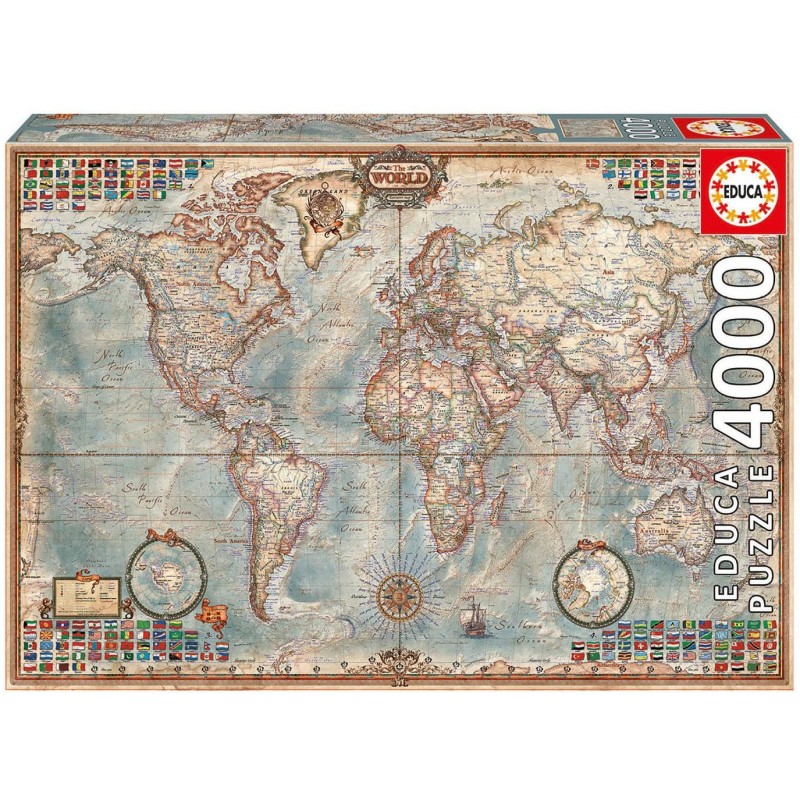 El mundo, mapa político. 4000 piezas