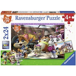 Ravensburger 44 cats_ Los Buffycats tocan música Puzzle 2 x 24 piezas