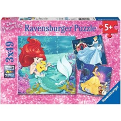 Ravensburger Disney Princesas_ Las aventuras de las princesas. Puzzle 3 x 49 piezas