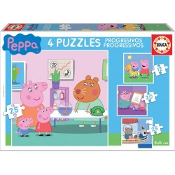 Educa 16817_ Peppa Pig. Puzzles Progresivos 12-16-20-25 pzas