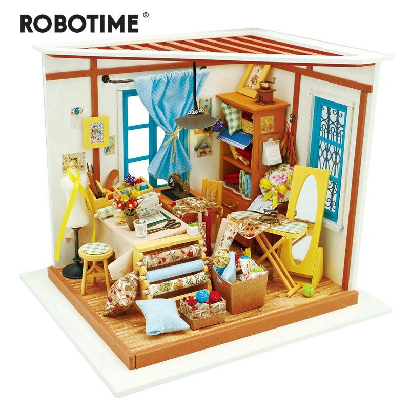 robotime dg101_ Diy Miniature House_ La Habitación de costura de Lisa 1/24