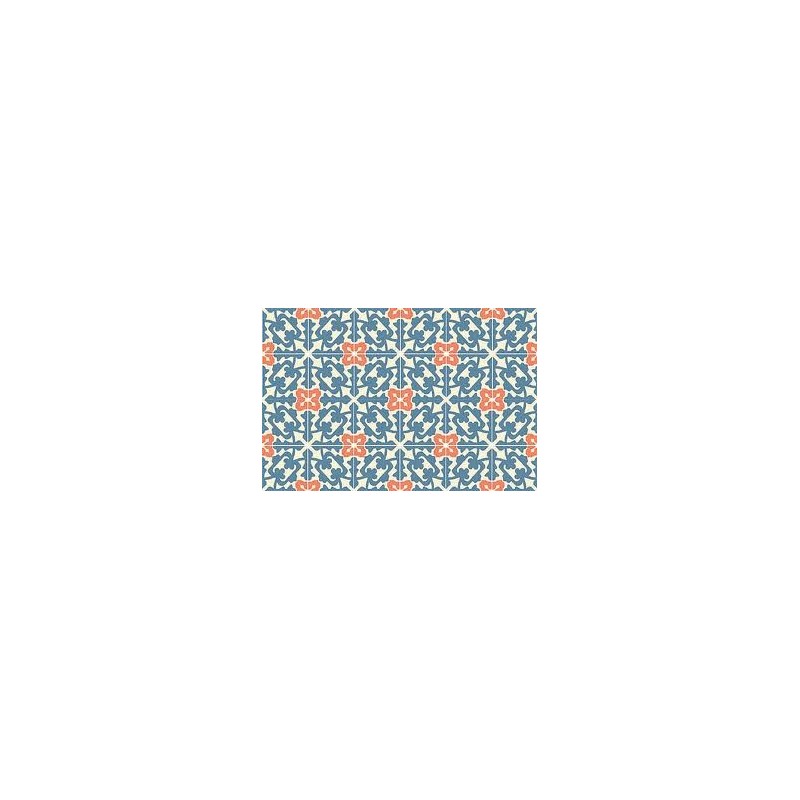 Suelo Mosaico estilo Victoriano/hidraulico azul-Rojo 1/12
