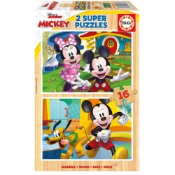 Disney Mickey y Minie en Madera 2X16 piezas