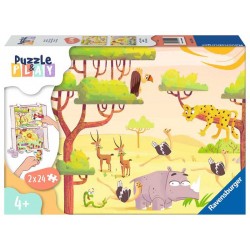 Hora del Safari. Puzzle and Play 2 x 24 piezas