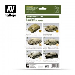 Vallejo AFV Painting System. German Dark Yellow 6x8ml. - trasera