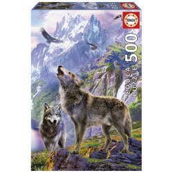 Lobos en las Rocas. Puzzle 500 piezas