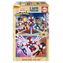 Spidey y sus increibles amigos, Marvel. 2 Super Puzzles 16 piezas