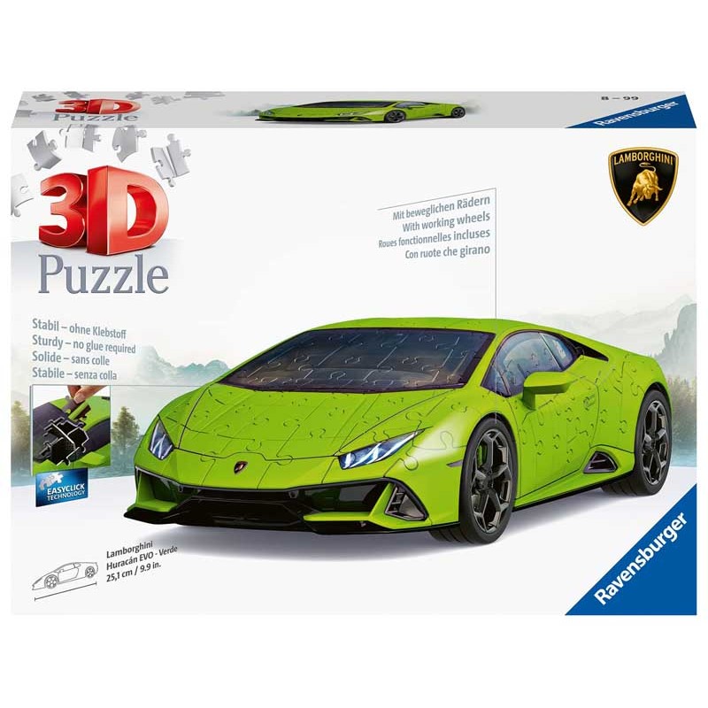 Lamborghini Huracán EVO Verde. Puzzle 3D