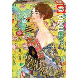 Dama con Abanico, Gustav Klimt. Puzzle 1000 piezas